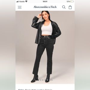 Abercrombie Curve Love Ultra High Rise Ankle Straight Jeans in Black